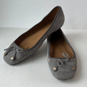 Tory Burch Women's Laila Carbon Gray Ballet Flat Size 8